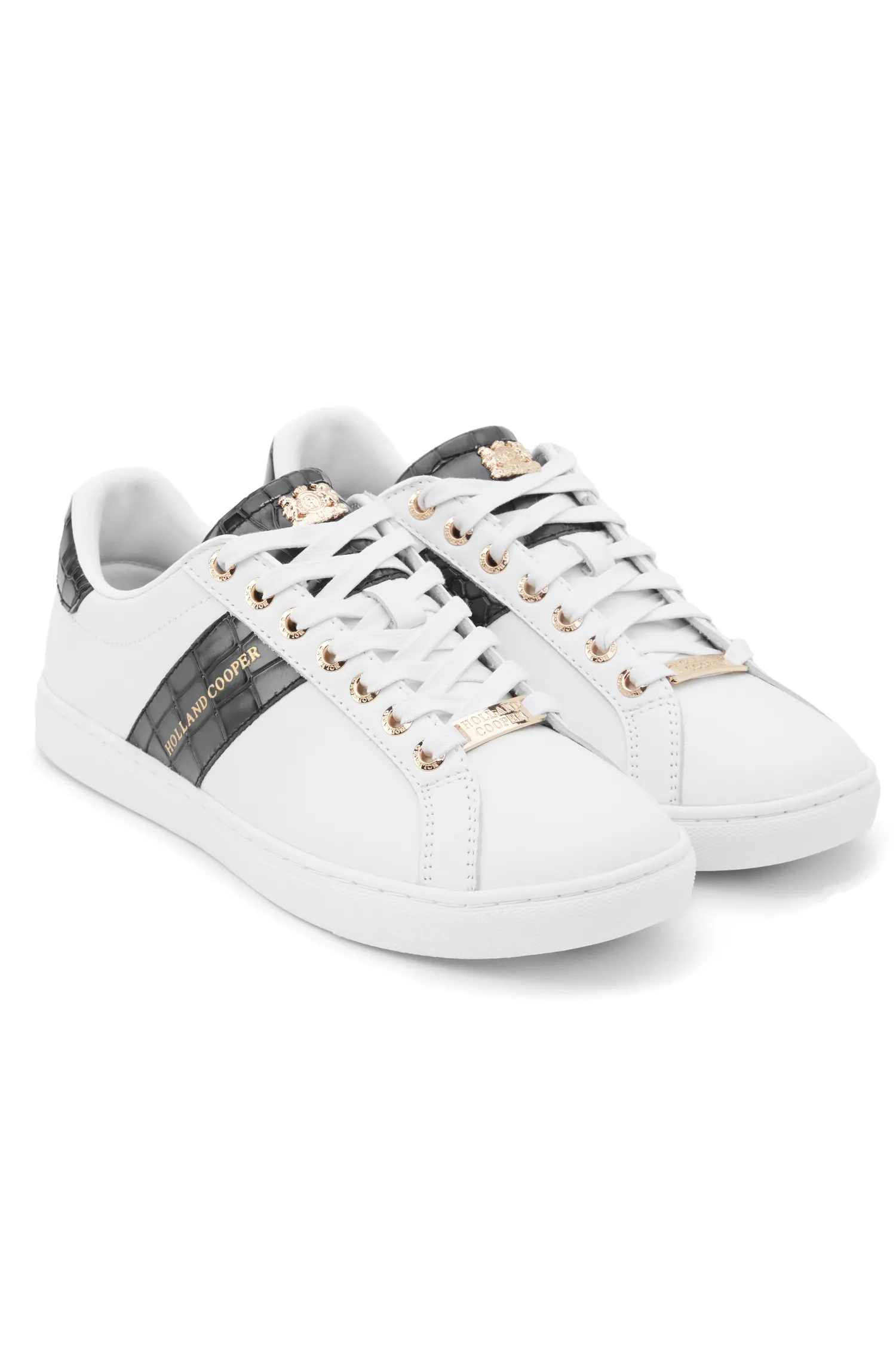 Fashion Knightsbridge Court Trainer (Black Croc) Women Trainers