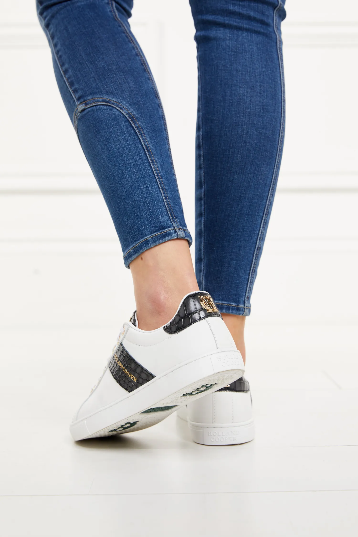 Fashion Knightsbridge Court Trainer (Black Croc) Women Trainers