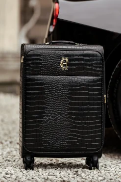 Hot Knightsbridge Large Suitcase (Black Croc) Women Holdalls & Suitcases|Travel Bags