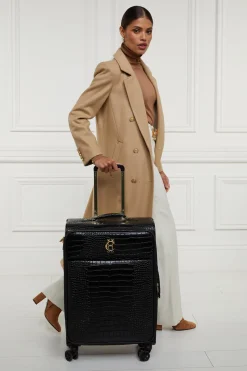 Hot Knightsbridge Large Suitcase (Black Croc) Women Holdalls & Suitcases|Travel Bags