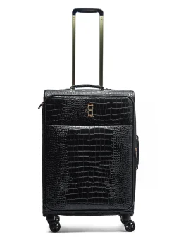 Hot Knightsbridge Large Suitcase (Black Croc) Women Holdalls & Suitcases|Travel Bags