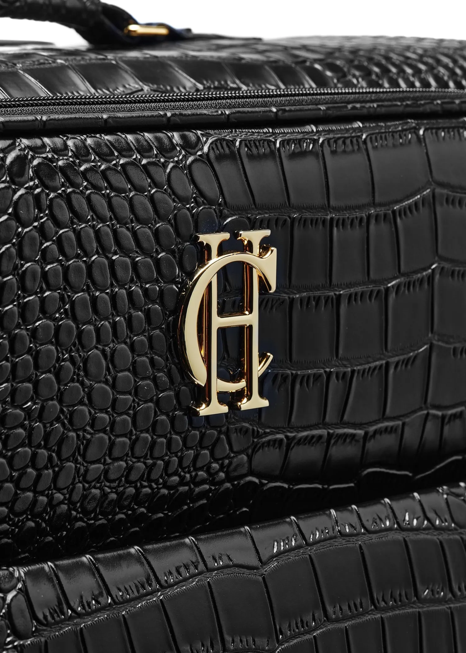 Hot Knightsbridge Large Suitcase (Black Croc) Women Holdalls & Suitcases|Travel Bags