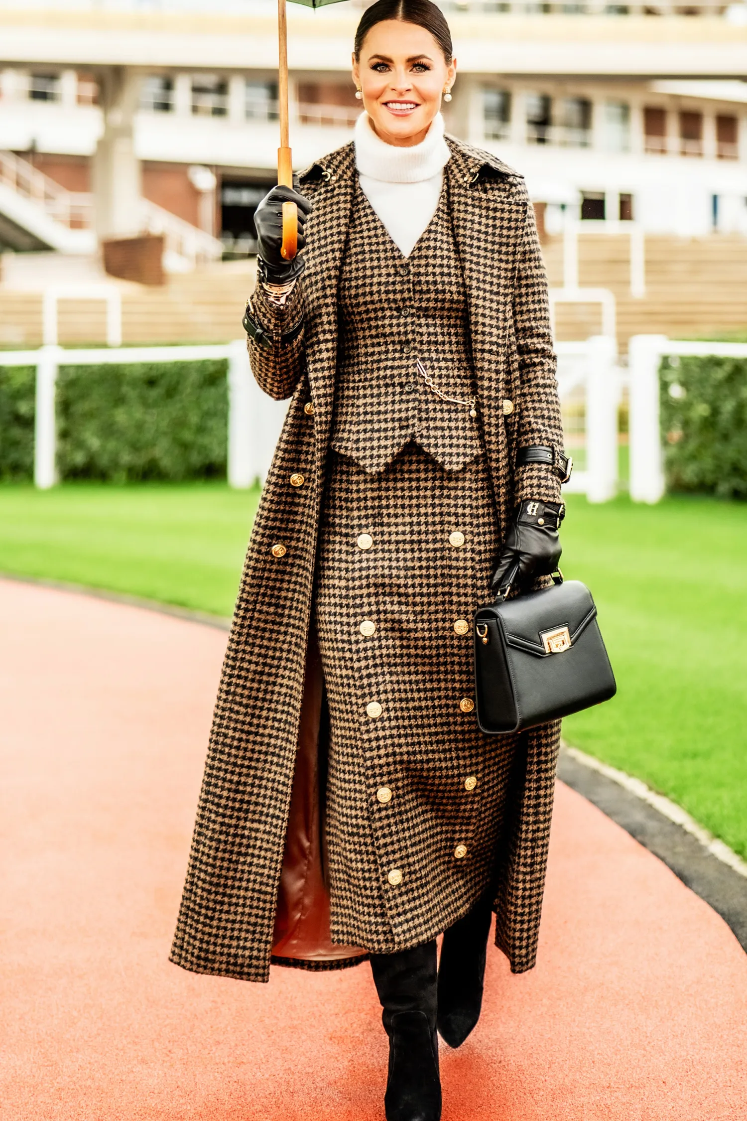 Best Knightsbridge Maxi Skirt (Chocolate Houndstooth) Women Skirts|Tailoring