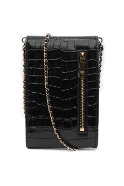 Outlet Knightsbridge Phone Pouch (Black Croc) Women Crossbody Bags|Clutch Bags