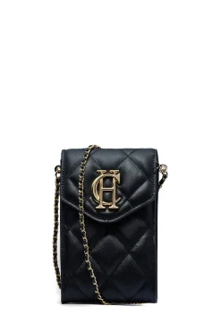 Online Knightsbridge Phone Pouch (Black Quilted) Women Crossbody Bags|Clutch Bags