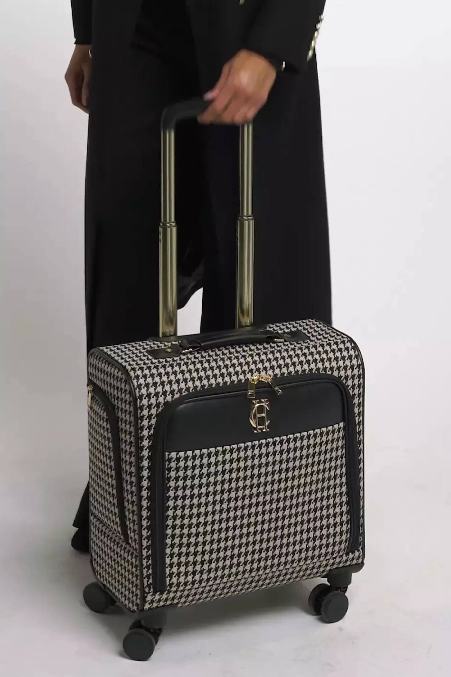 Online Knightsbridge Small Suitcase (Ecru Houndstooth) Women Holdalls & Suitcases|Travel Bags