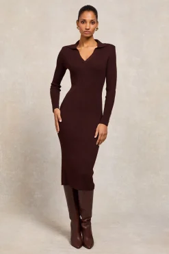 Outlet Knitted Shirt Dress Women Dresses