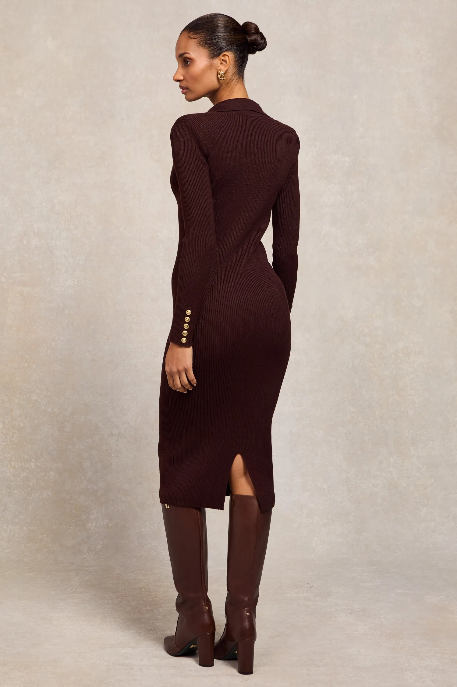 Outlet Knitted Shirt Dress Women Dresses