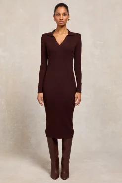 Outlet Knitted Shirt Dress Women Dresses