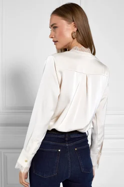 Fashion Lace V-Neck Blouse Women Shirts & Blouses