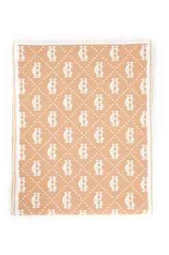 New Lightweight Monogram Scarf (Camel Cream) Women Blanket|Blanket