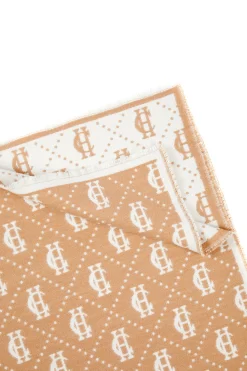 New Lightweight Monogram Scarf (Camel Cream) Women Blanket|Blanket
