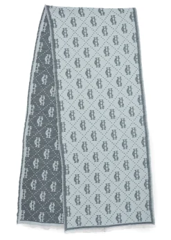 Fashion Lightweight Monogram Scarf (Grey Marl Cream) Women Scarves|Scarves