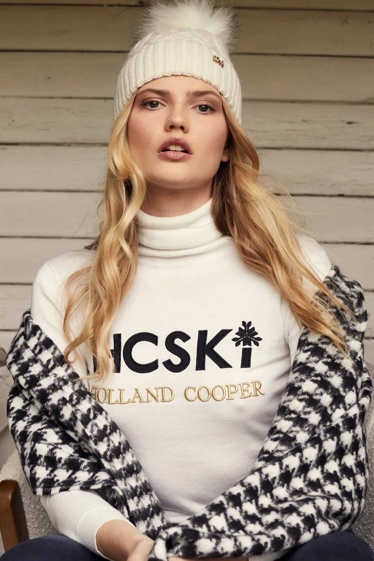 Hot Logo Ski Knit (Winter White) Women Knitwear|Knitwear And Thermals