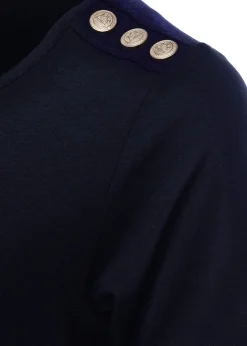 Best Long Sleeve V-Neck Tee (Ink Navy) Women Tees|Tops