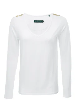 New Long Sleeve V-Neck Tee Women Tees|Tops