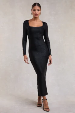 Online Lottie Bandage Dress (Black Foil) Women Dresses