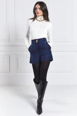 New Luxe Tailored Short (Heather Tartan) Women Shorts|Tailoring