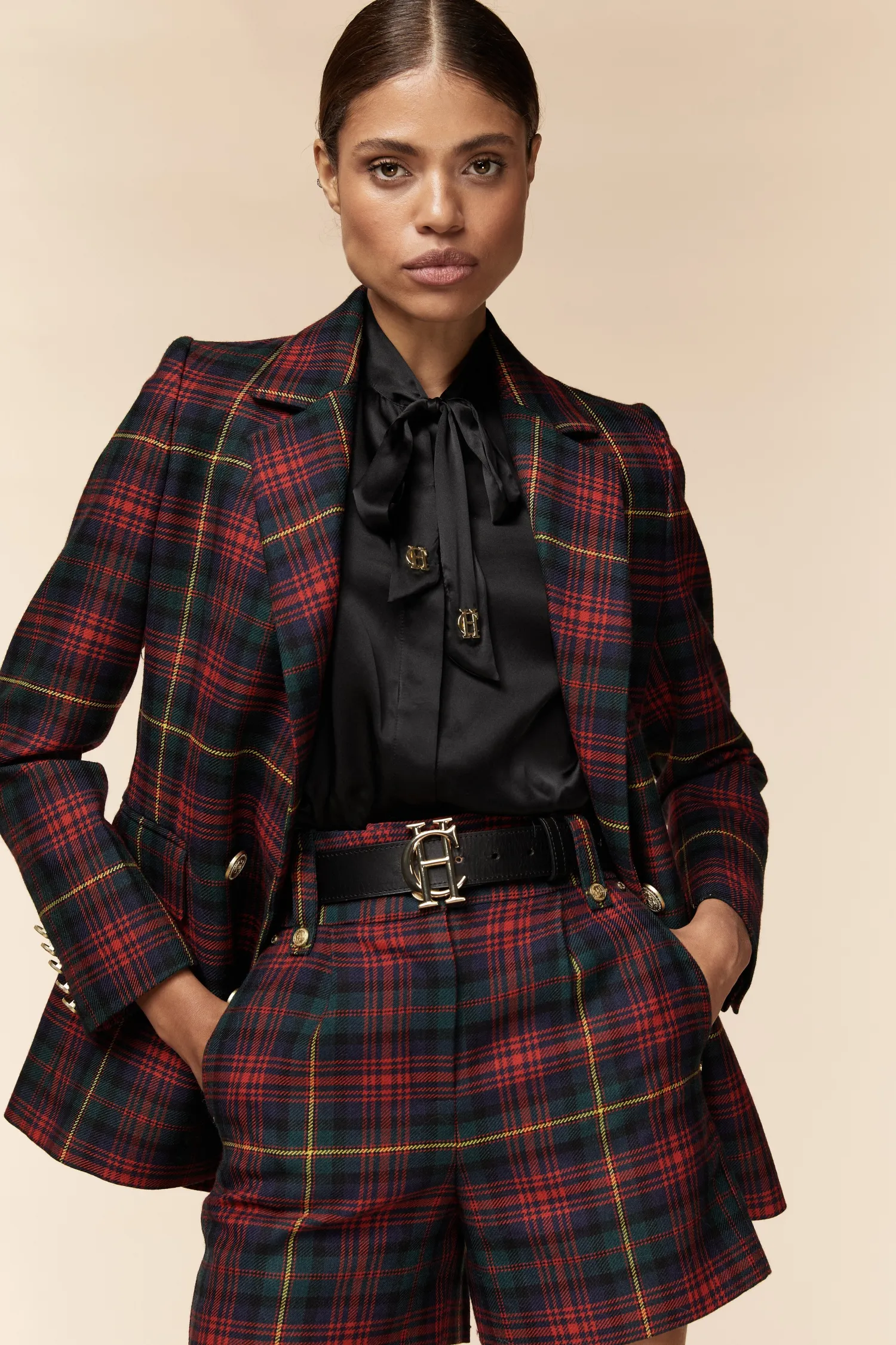 Outlet Luxe Tailored Short (Logan Tartan) Women Shorts|Tailoring