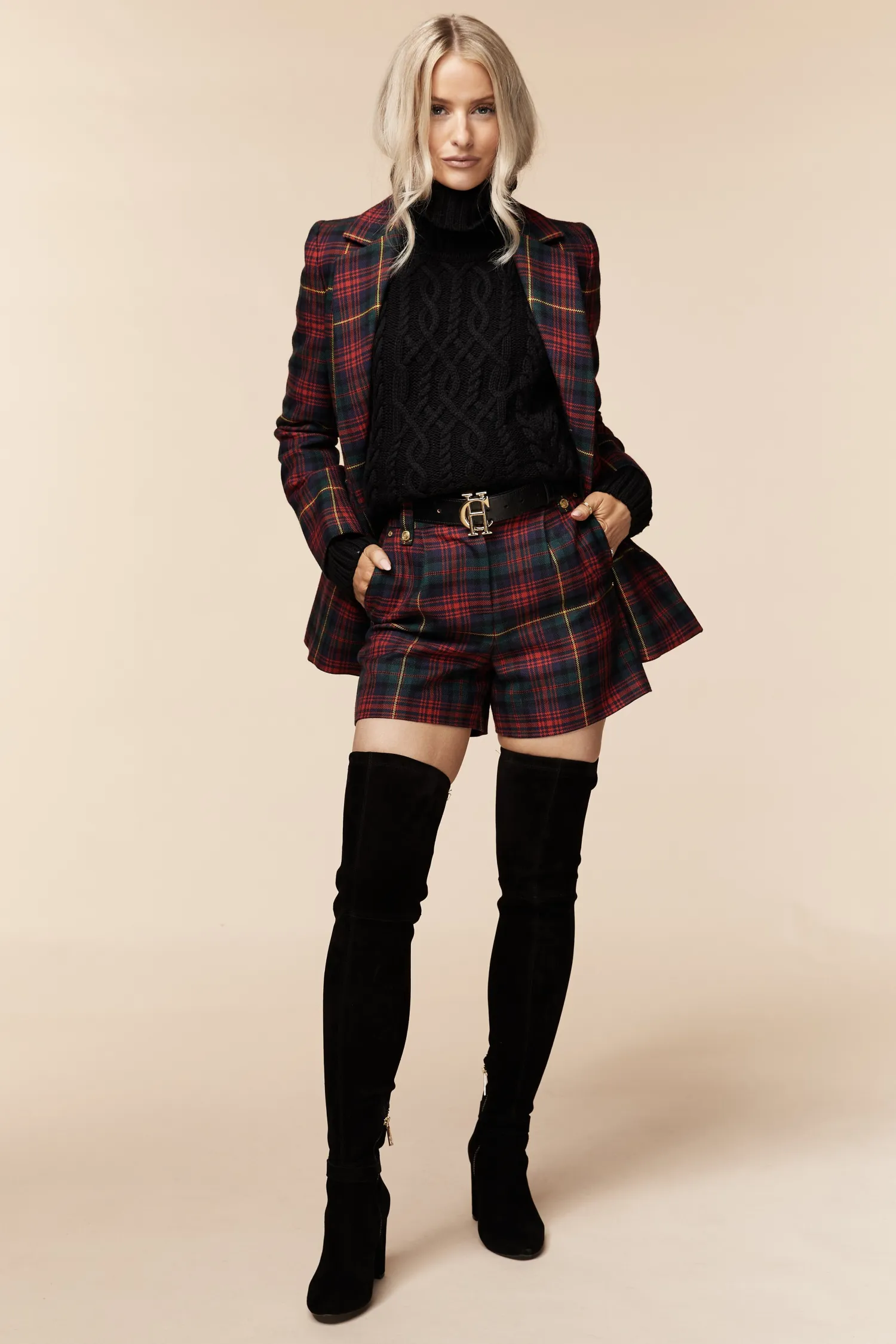 Outlet Luxe Tailored Short (Logan Tartan) Women Shorts|Tailoring