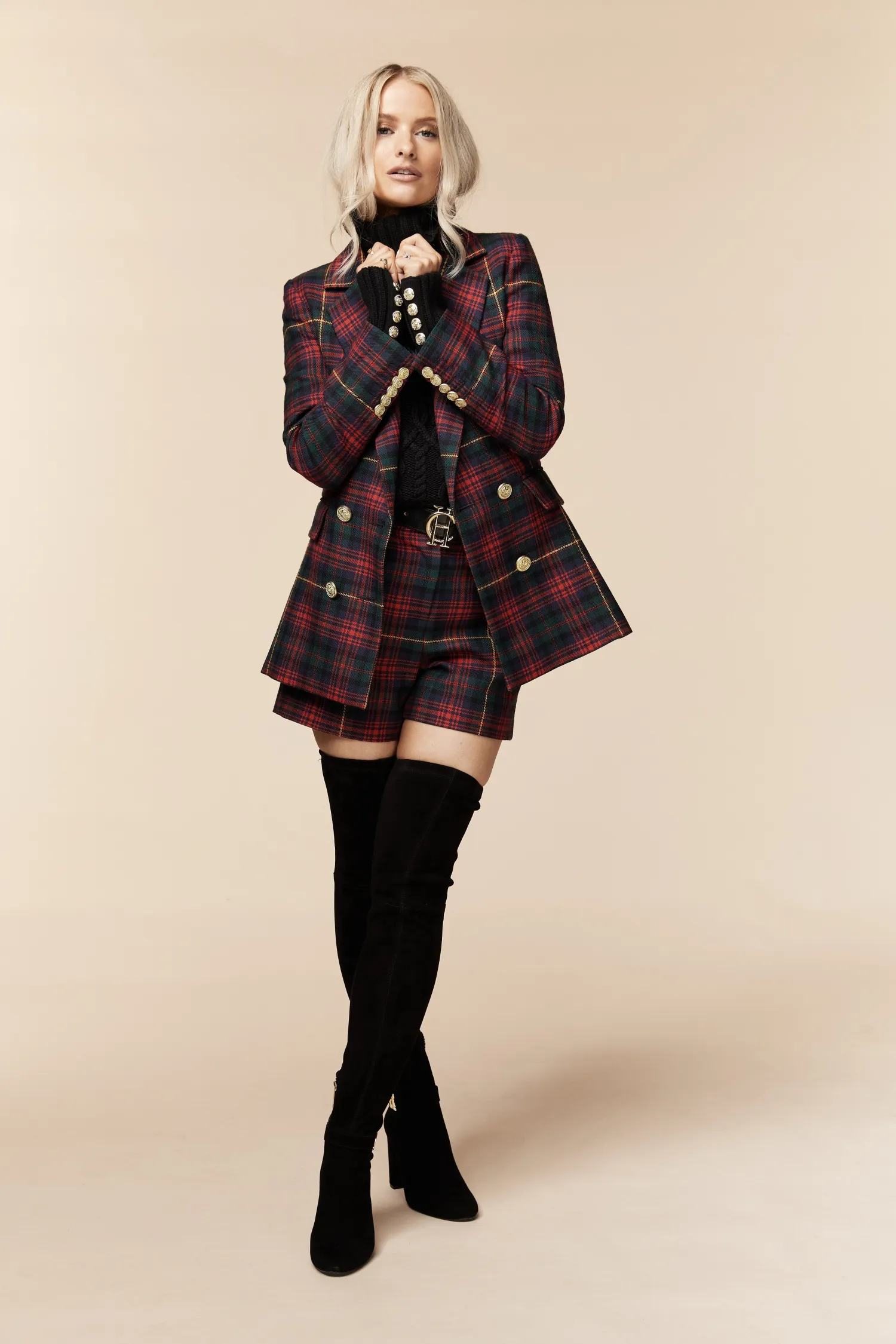 Outlet Luxe Tailored Short (Logan Tartan) Women Shorts|Tailoring
