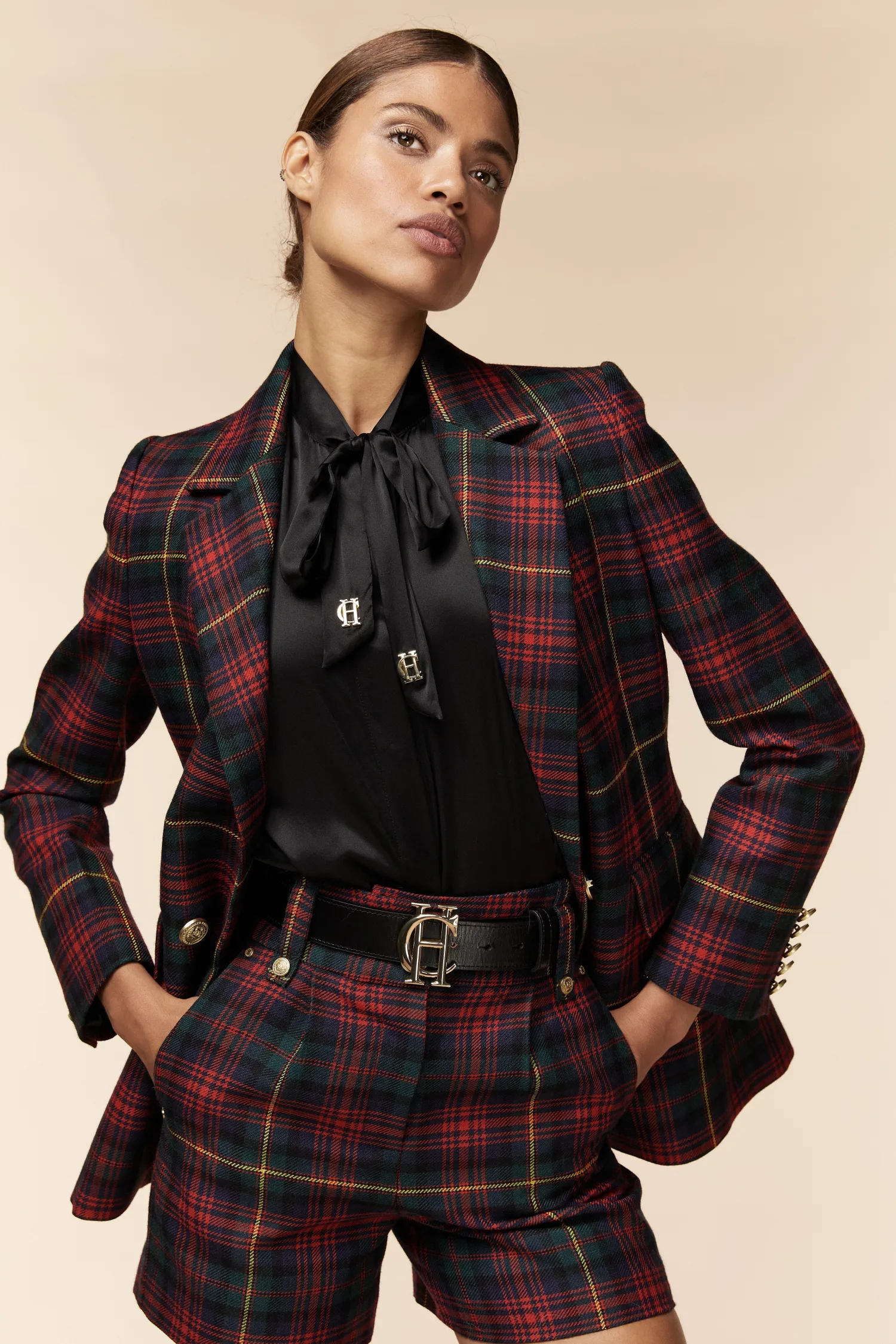 Outlet Luxe Tailored Short (Logan Tartan) Women Shorts|Tailoring
