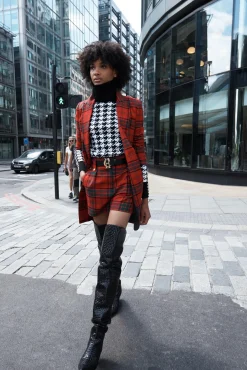 Fashion Luxe Tailored Short (Red Tartan) Women Shorts|Tailoring