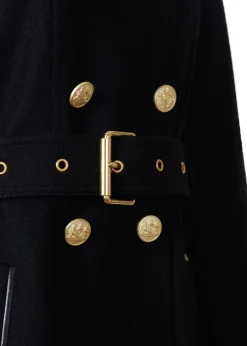 Best Marlborough Shearling Trench Coat (Soft Black) Women Trench Coats|Coats