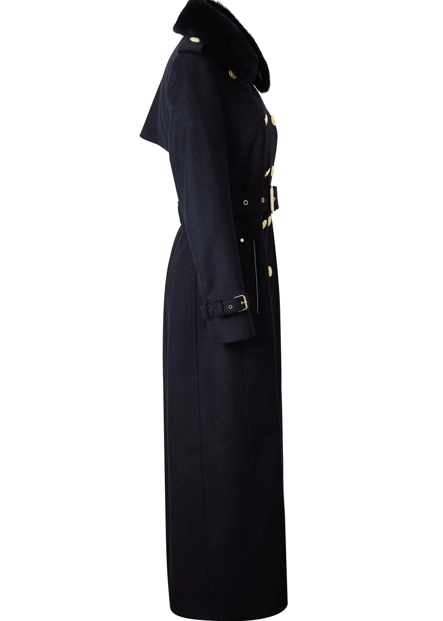 Best Marlborough Shearling Trench Coat (Soft Black) Women Trench Coats|Coats