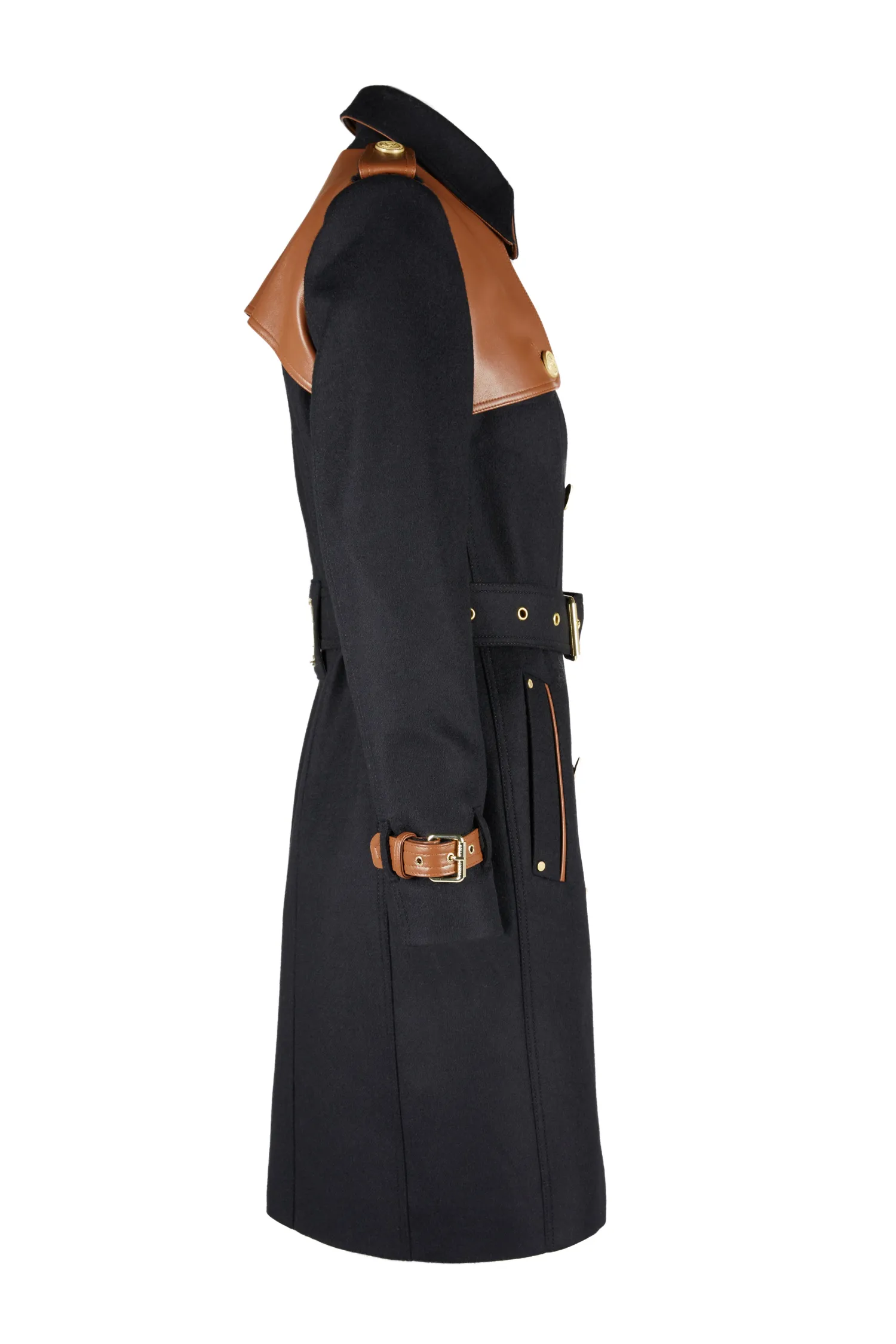 Online Marlborough Trench Coat (Soft Black Tan) Women Trench Coats|Coats