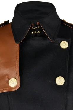 Online Marlborough Trench Coat (Soft Black Tan) Women Trench Coats|Coats