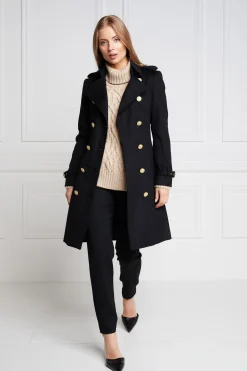 Hot Marlborough Trench Coat (Soft Black) Women Trench Coats|Coats