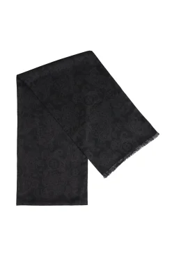 New Men's Silk Scarf (Black Charcoal Paisley) Scarves|Scarves