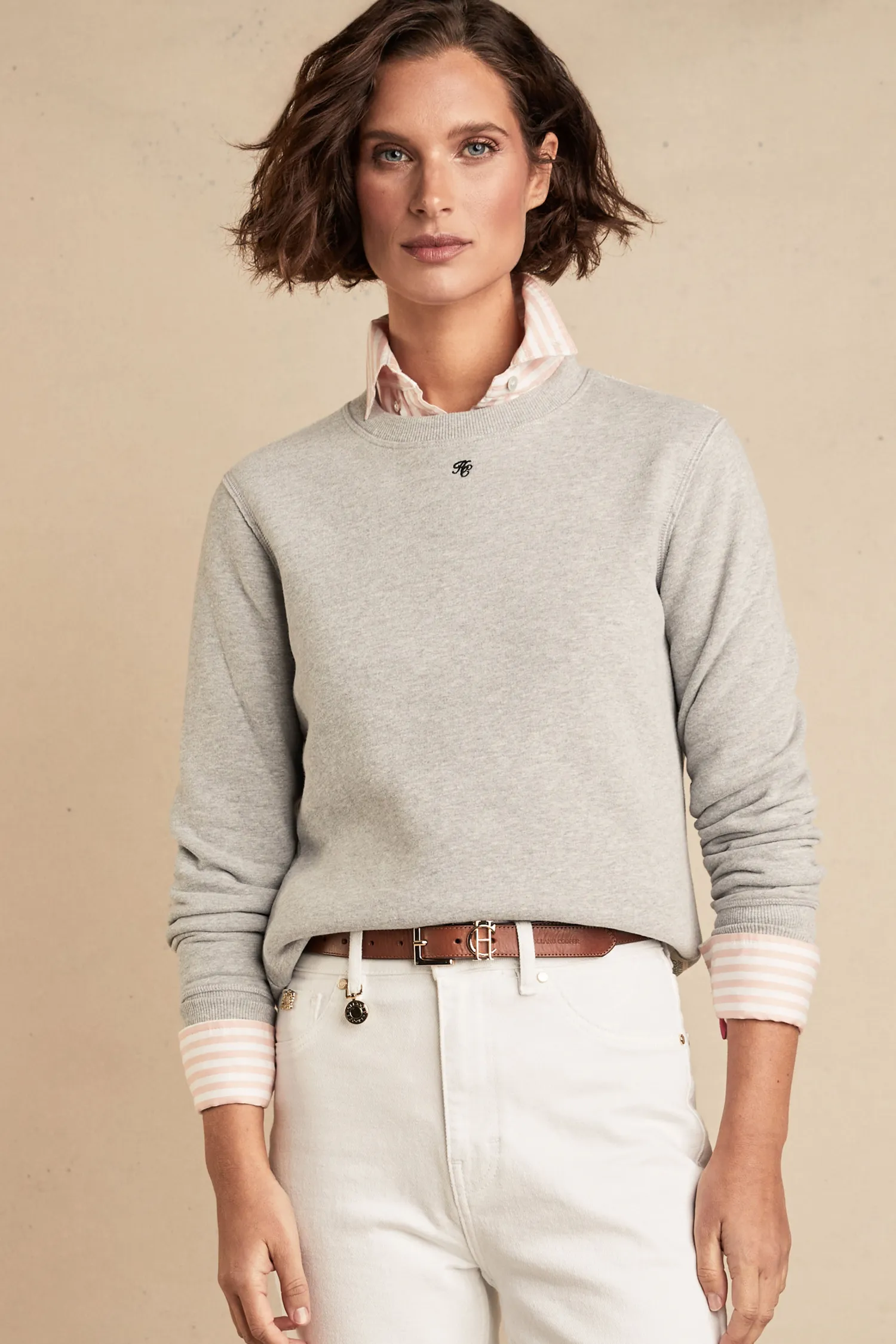 Outlet Monogram Crew Neck Sweat (Grit Marl) Women Hoodies & Sweatshirts|Sweatshirts