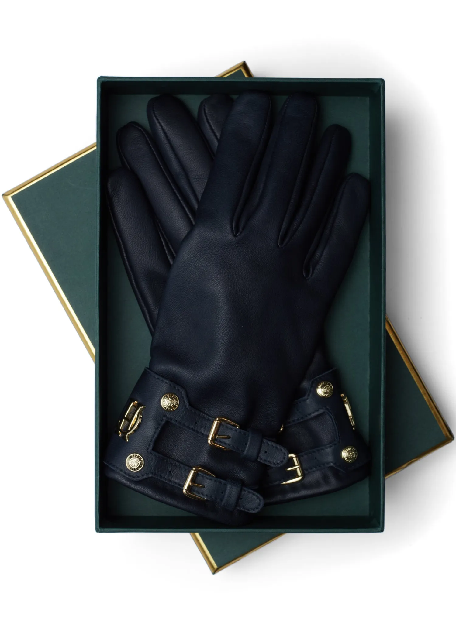 Clearance Monogram Leather Gloves (Ink Navy) Women Gloves|Gloves