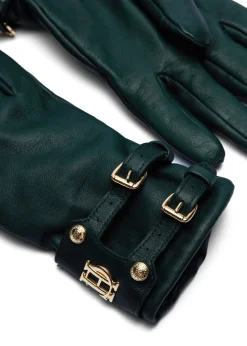 New Monogram Leather Gloves (Racing Green) Women Gloves|Gloves