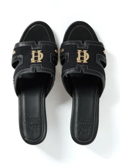 Discount Monogram Mule (Black Canvas) Women Sandals & Slides
