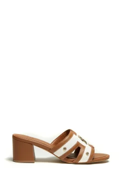 Outlet Monogram Mule (Tan Canvas) Women Sandals & Slides