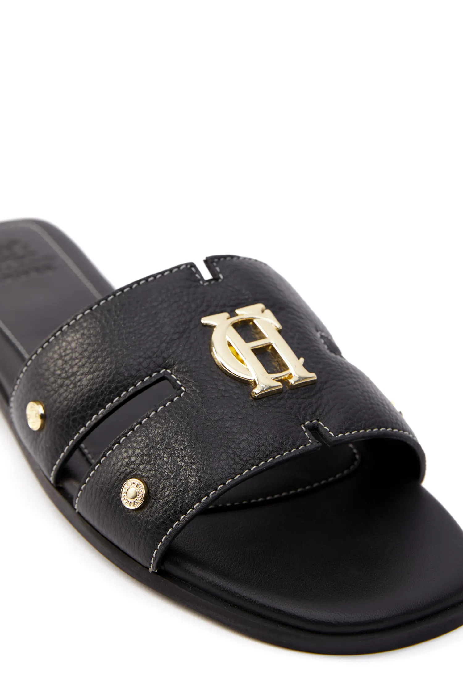 Best Monogram Slides (Black Leather) Women Sandals & Slides
