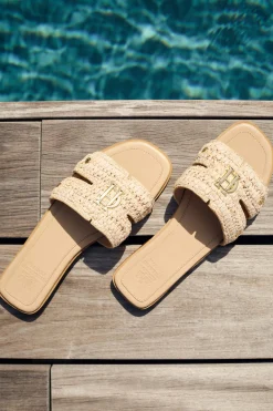 Discount Monogram Slides (Natural Straw) Women Sandals & Slides