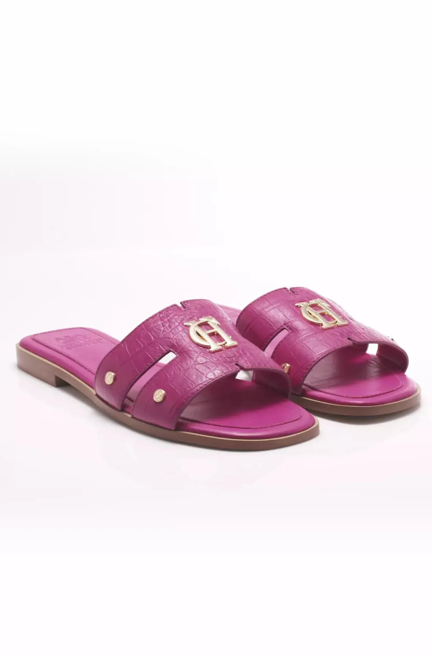 Outlet Monogram Slides (Pink Croc) Women Sandals & Slides