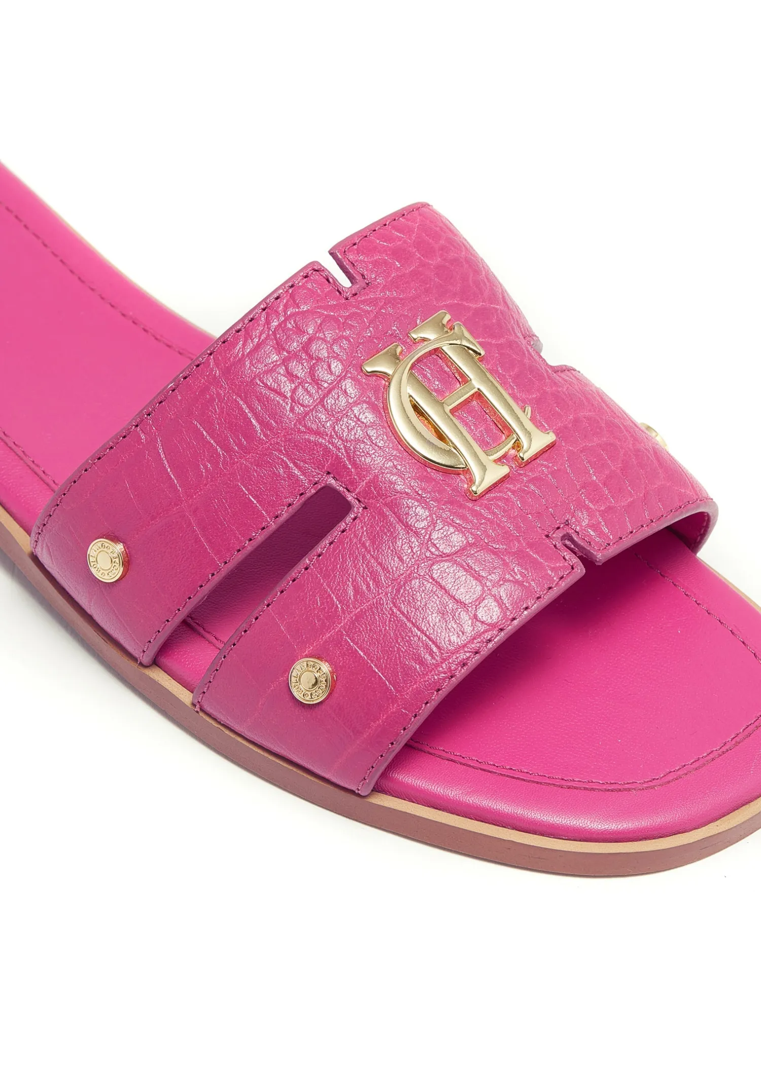 Outlet Monogram Slides (Pink Croc) Women Sandals & Slides
