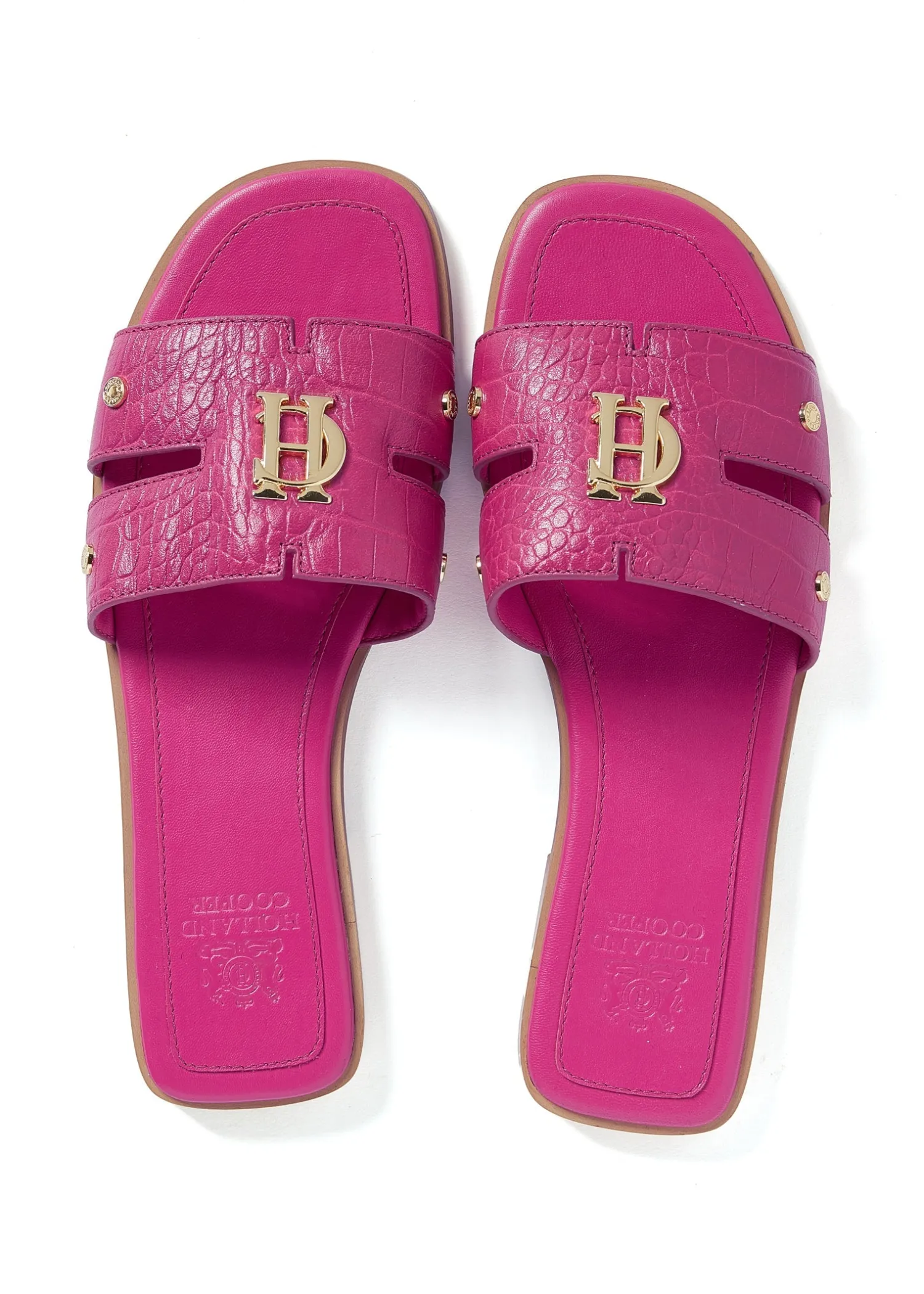 Outlet Monogram Slides (Pink Croc) Women Sandals & Slides