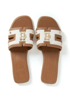 Online Monogram Slides (Tan Canvas) Women Sandals & Slides