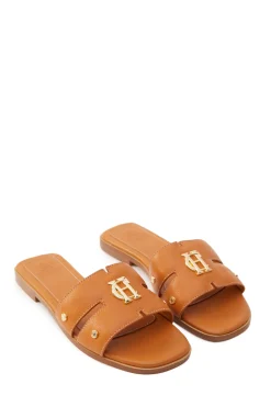 Clearance Monogram Slides (Tan Leather) Women Sandals & Slides