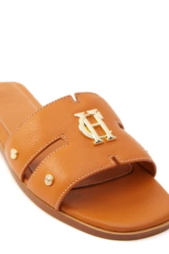 Clearance Monogram Slides (Tan Leather) Women Sandals & Slides
