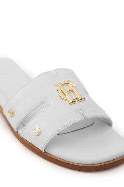 Clearance Monogram Slides (White Croc) Women Sandals & Slides