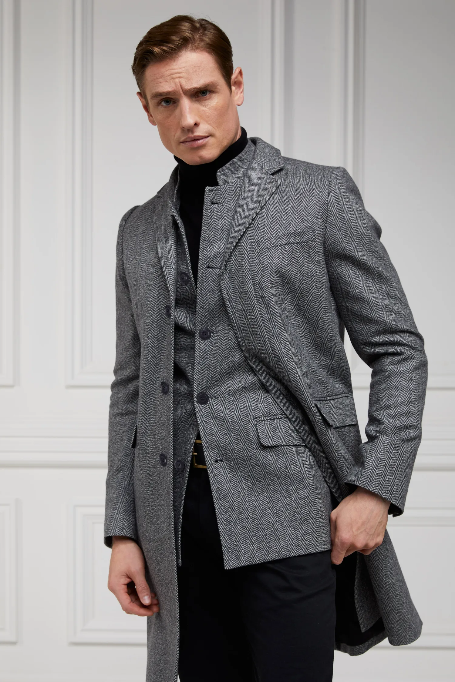 Clearance Nehru Gilet (Mono Herringbone) Gilets|Waistcoats