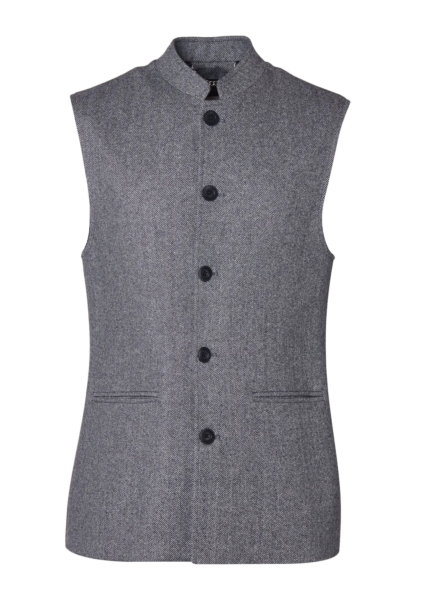 Clearance Nehru Gilet (Mono Herringbone) Gilets|Waistcoats