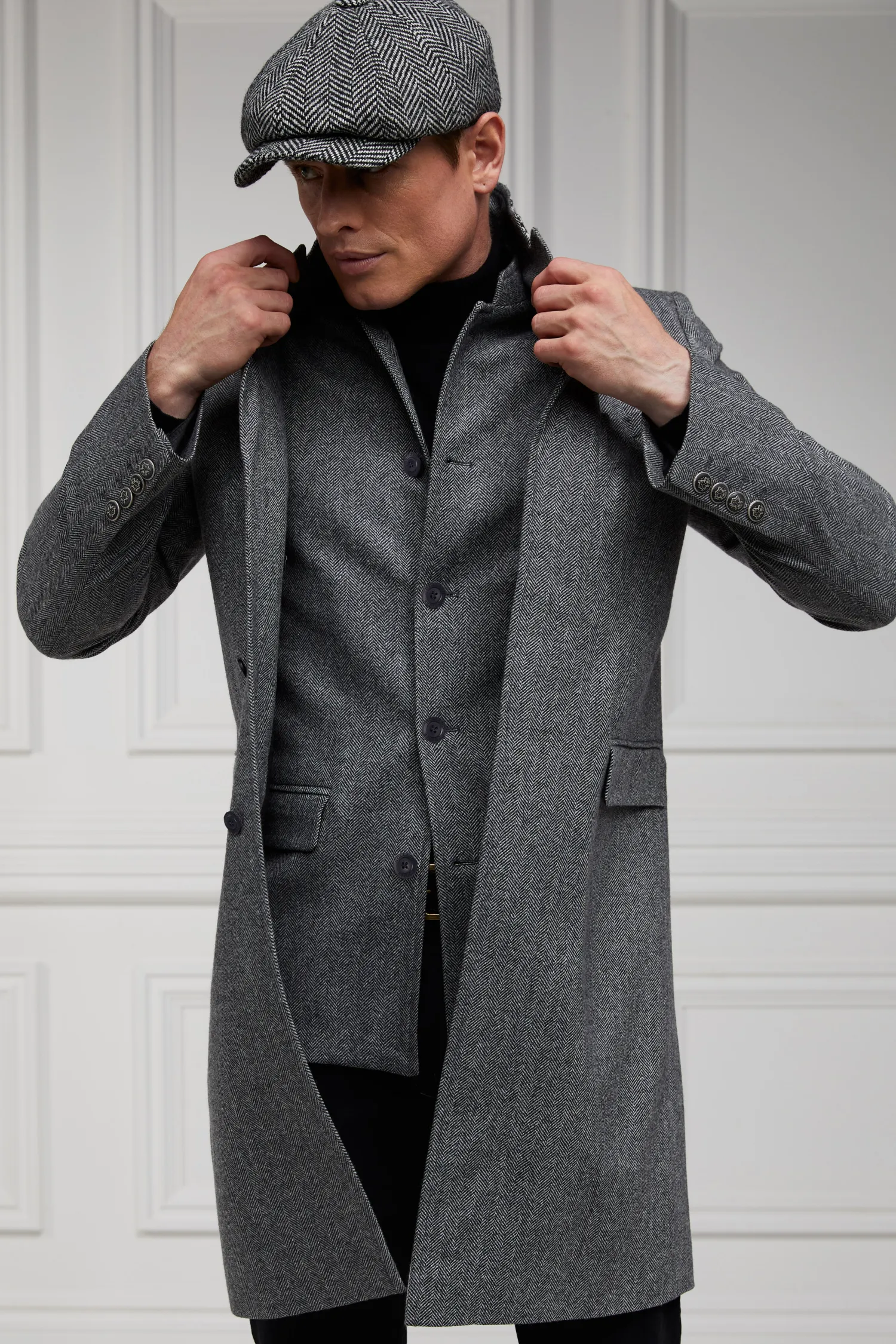 Clearance Nehru Gilet (Mono Herringbone) Gilets|Waistcoats